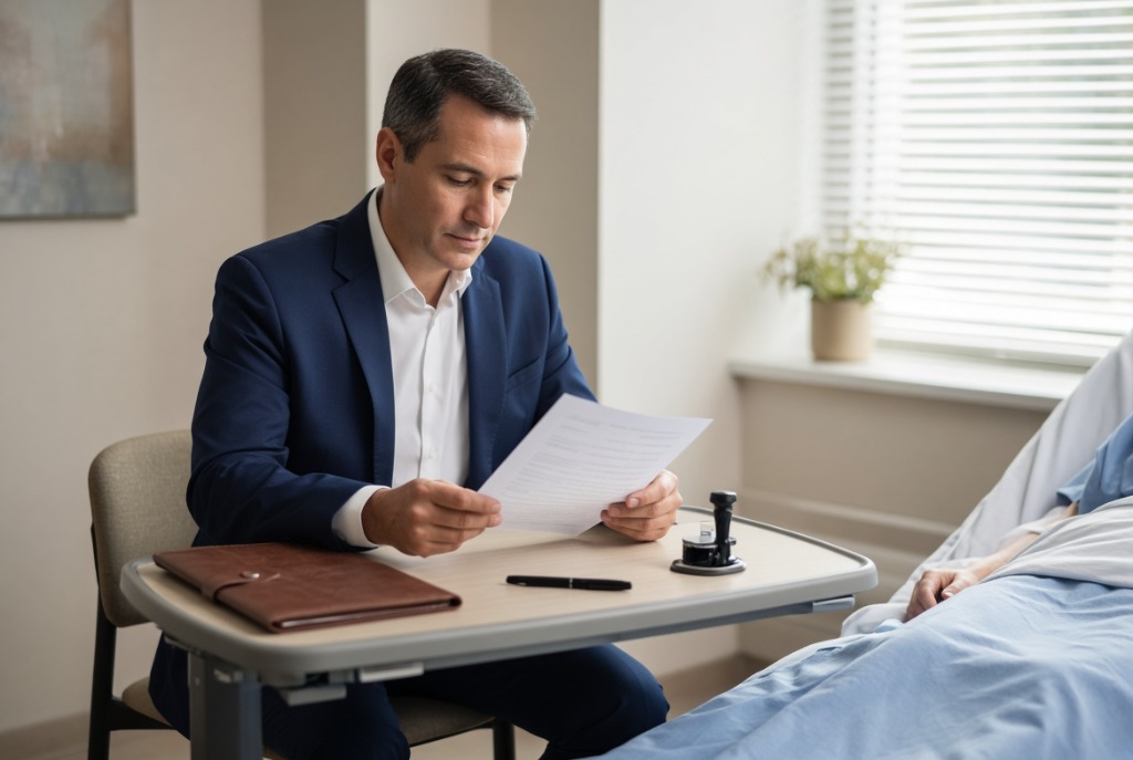 Mobile notary visit at a hospital or care facility in Greenville, Texas